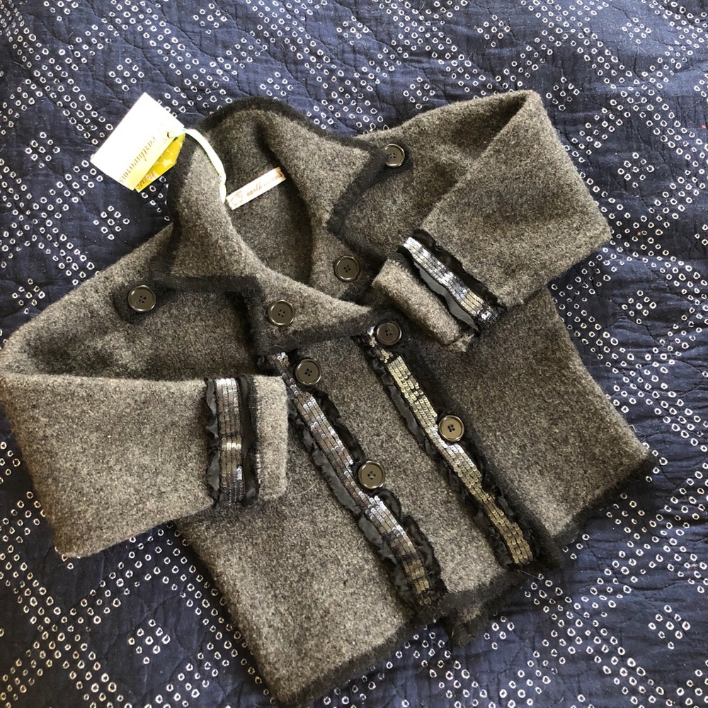 OOAK girls wool upcycled Pea coat! Sized 8/10